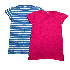 Crewcuts Girls Dress Size 6 Lot of Two Dresses PInk, Blue & White w Pockets